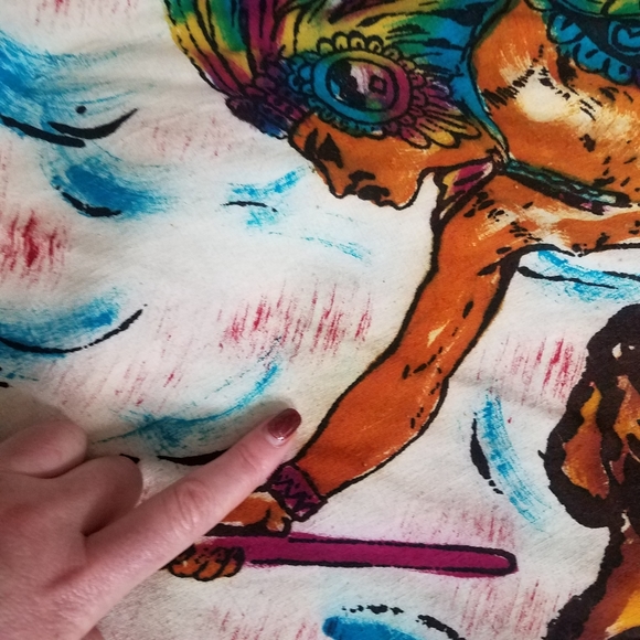 SOLD 1940s 40s Skirt Vintage Mexican Hand Painted Large - Picture 5 of 9